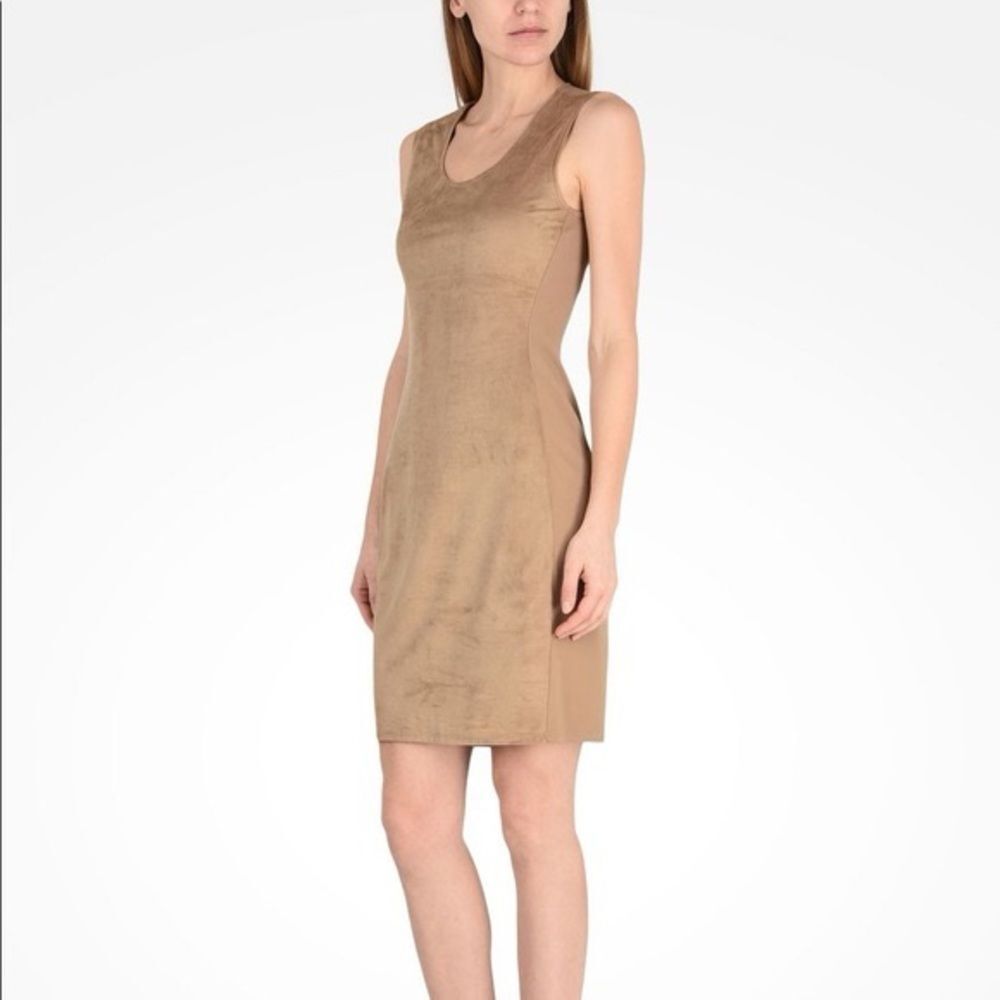 Armani Exchange tan Suede Bodycon Dress Size XS EUC